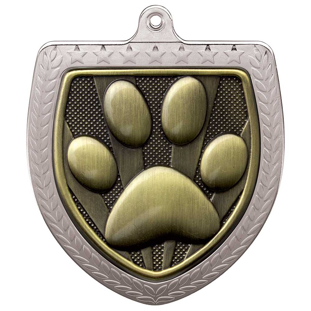 Cobra Dog Obedience Shield Medal Silver 75mm