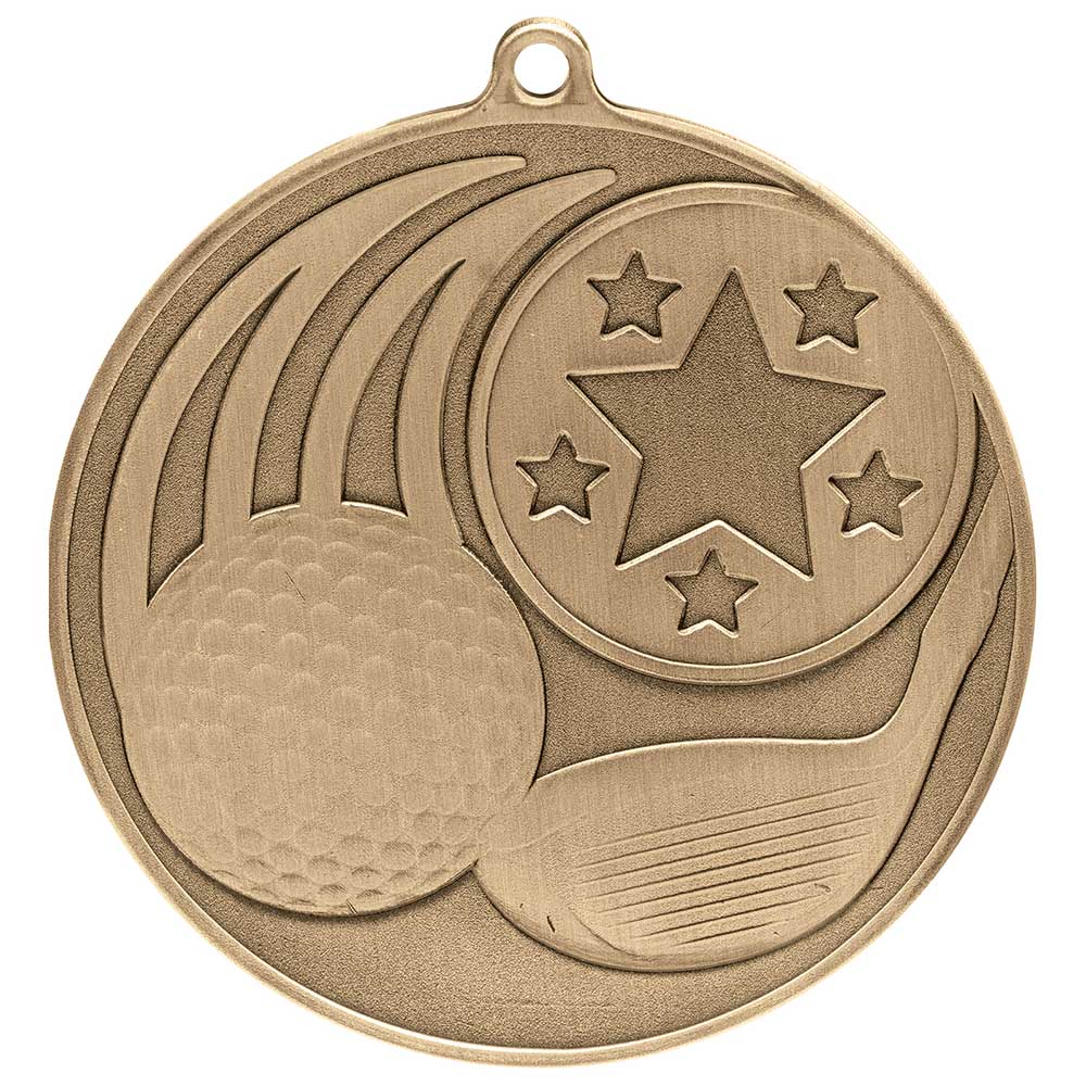 Iconic Golf Medal Antique Gold 55mm