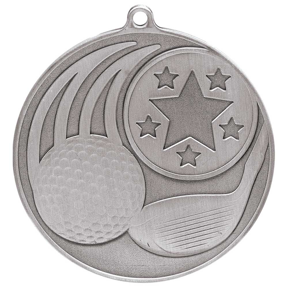Iconic Golf Medal Antique Silver 55mm
