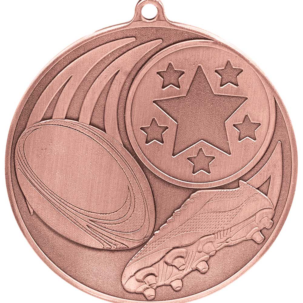 Iconic Rugby Medal Bronze 55mm