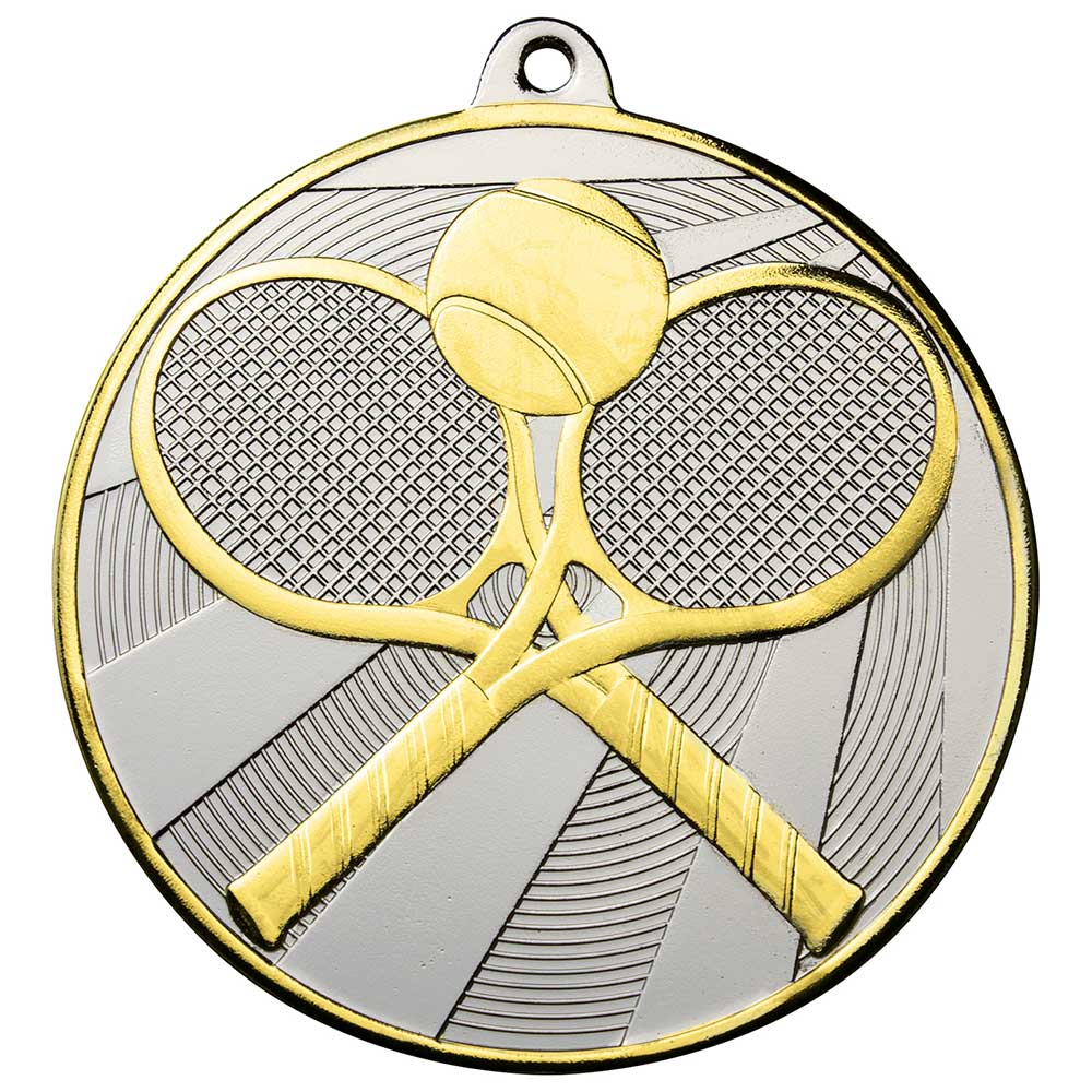 Premiership Tennis Medal Gold & Silver 60mm