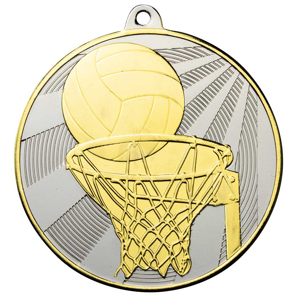 Premiership Netball Medal Gold & Silver 60mm