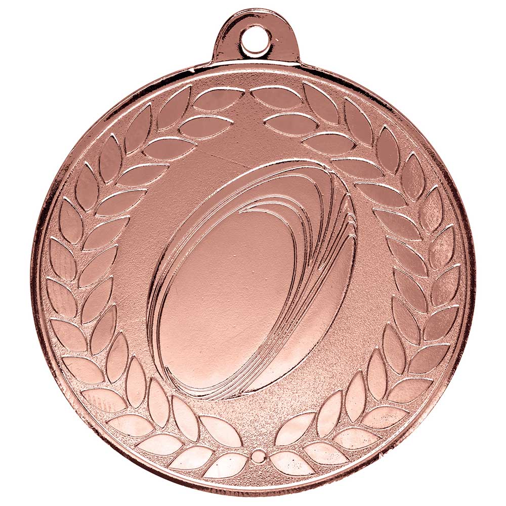Aviator Rugby Medal Bronze 50mm