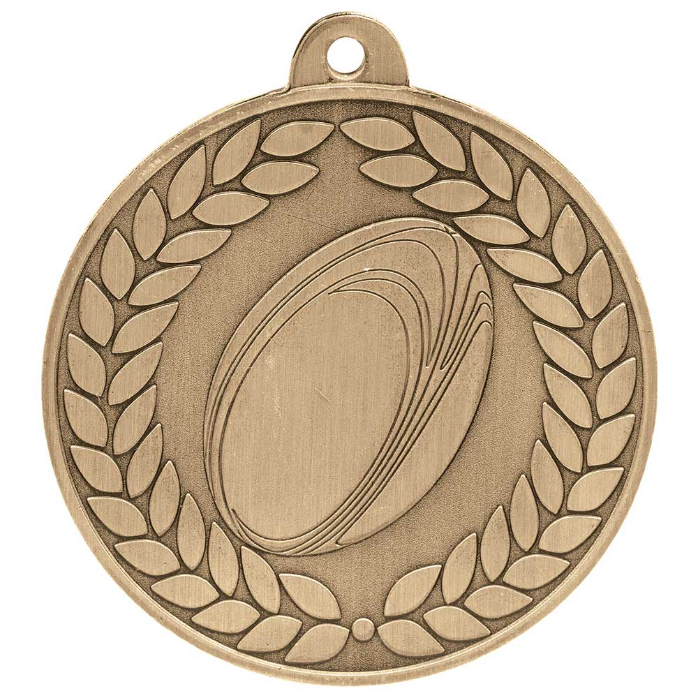 Aviator Rugby Medal Antique Gold 50mm