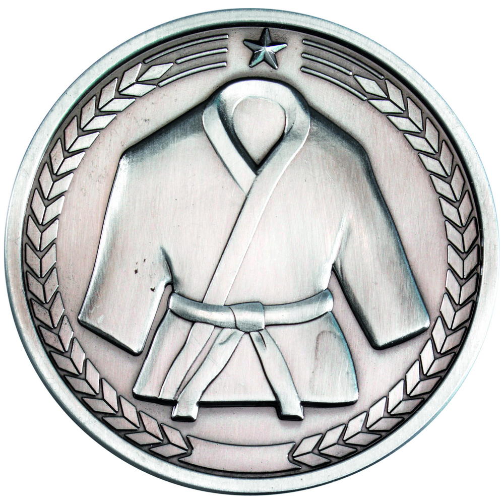 Martial Arts Medallion - Antique Silver 2.75in