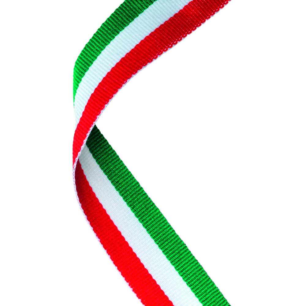 Medal Ribbon Green/White/Red - 30 X 0.875in