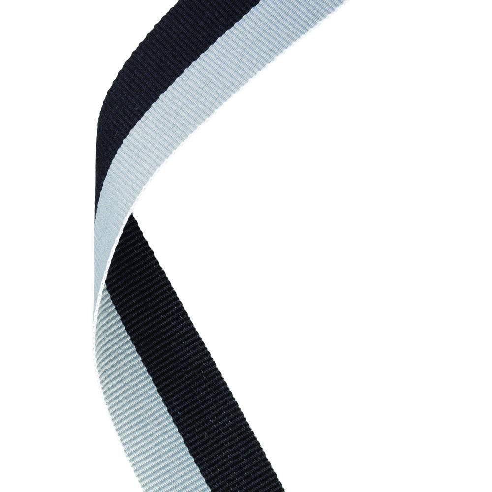 Medal Ribbon Black/Grey - 30 X 0.875in