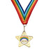 50mm Gold Star Medal - 2020 Rainbow With Ribbon