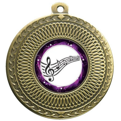 Music Bronze Swirl 50mm Medal