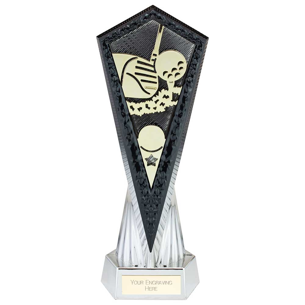 Inferno Golf Award - Carbon Black & Ice Platinum (270mm Height)