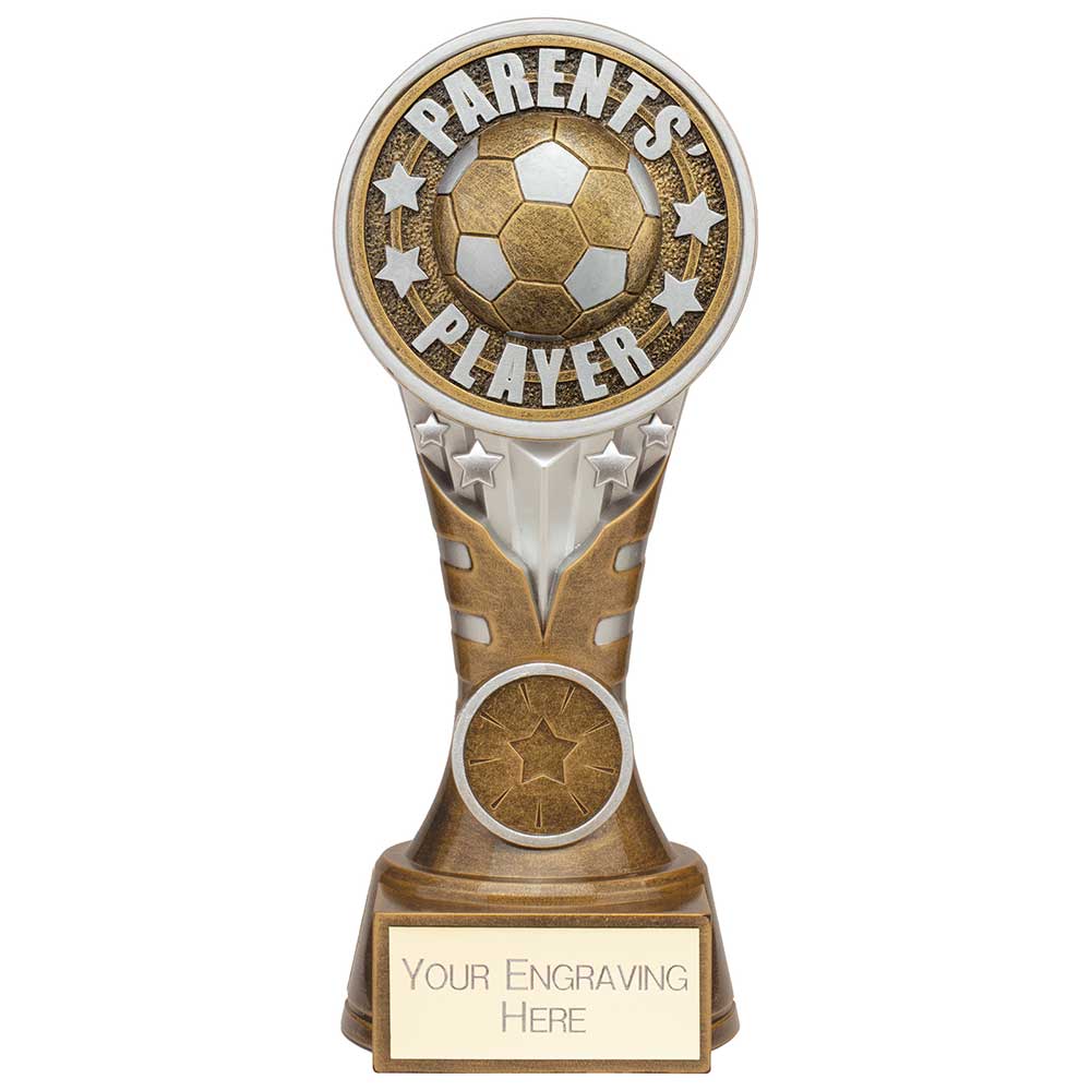 Ikon Football Tower Parents Player Award - Antique Silver & Gold