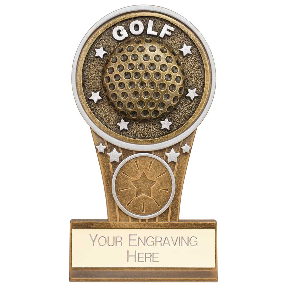 Ikon Tower Golf Award - Antique Silver & Gold