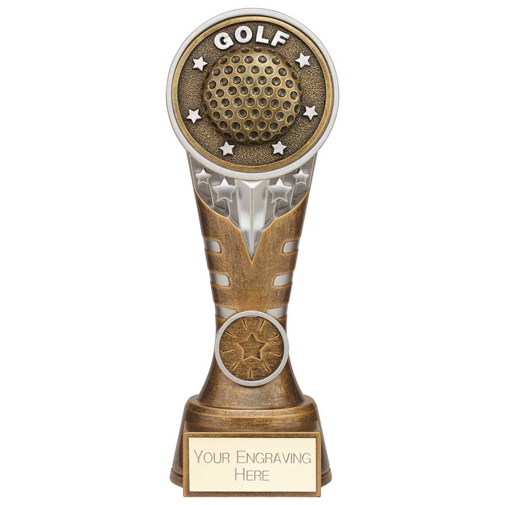 Ikon Tower Golf Award - Antique Silver & Gold