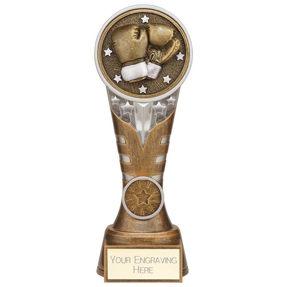 Ikon Tower Boxing Award - Antique Silver & Gold