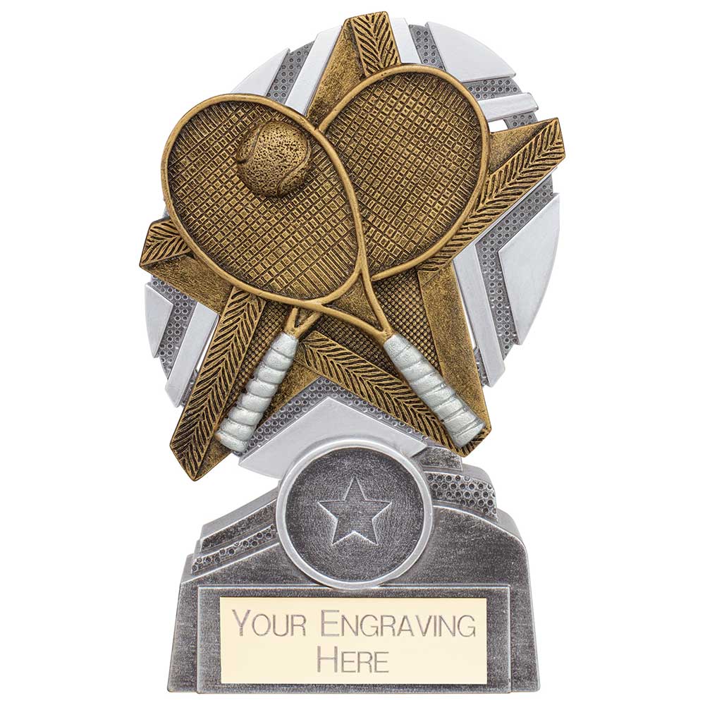 The Stars Tennis Plaque Award - Silver & Gold