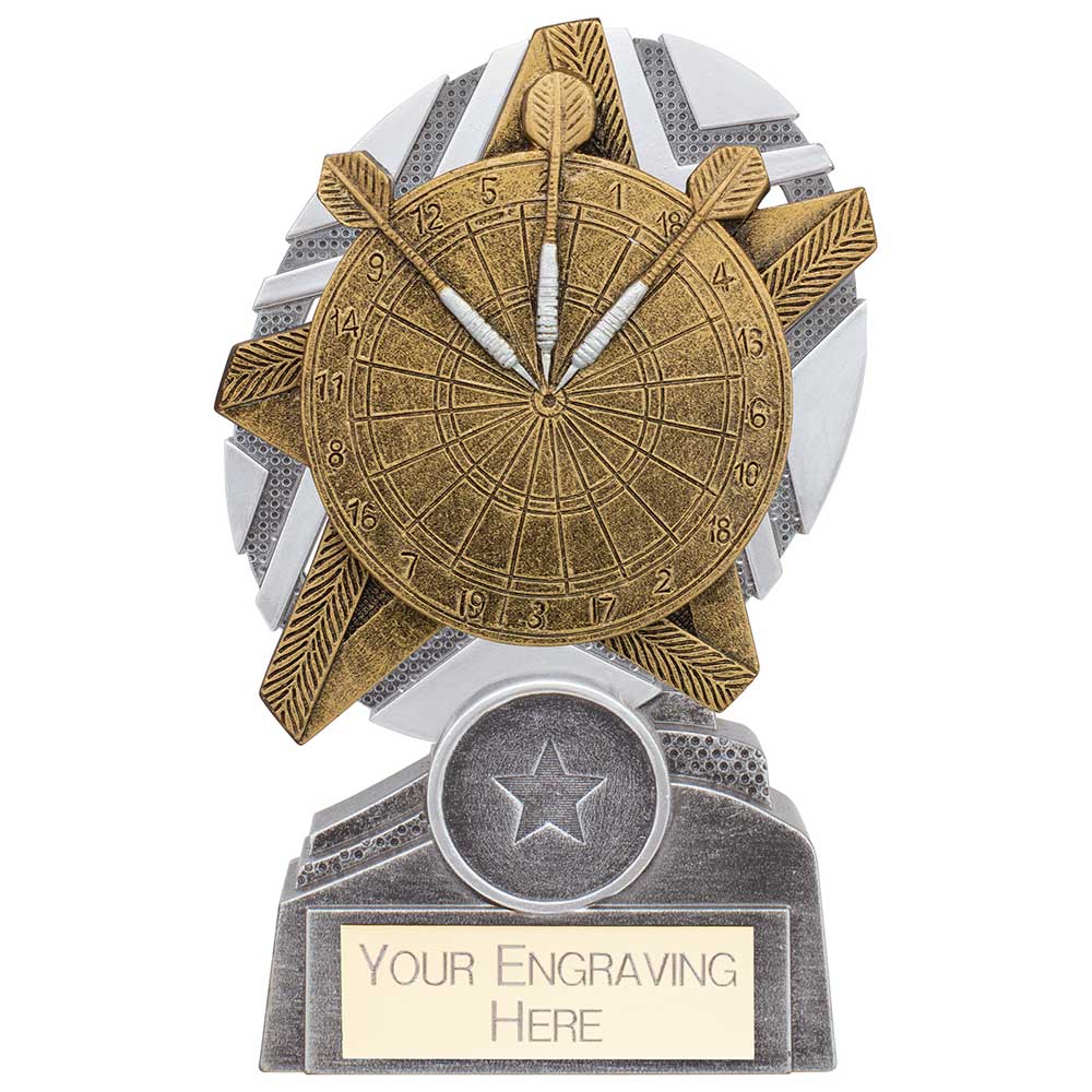 The Stars Darts Plaque Award - Silver & Gold