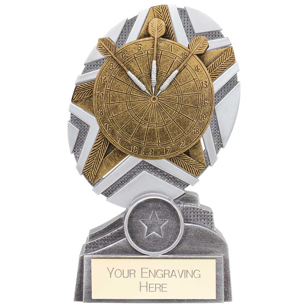 The Stars Darts Plaque Award - Silver & Gold