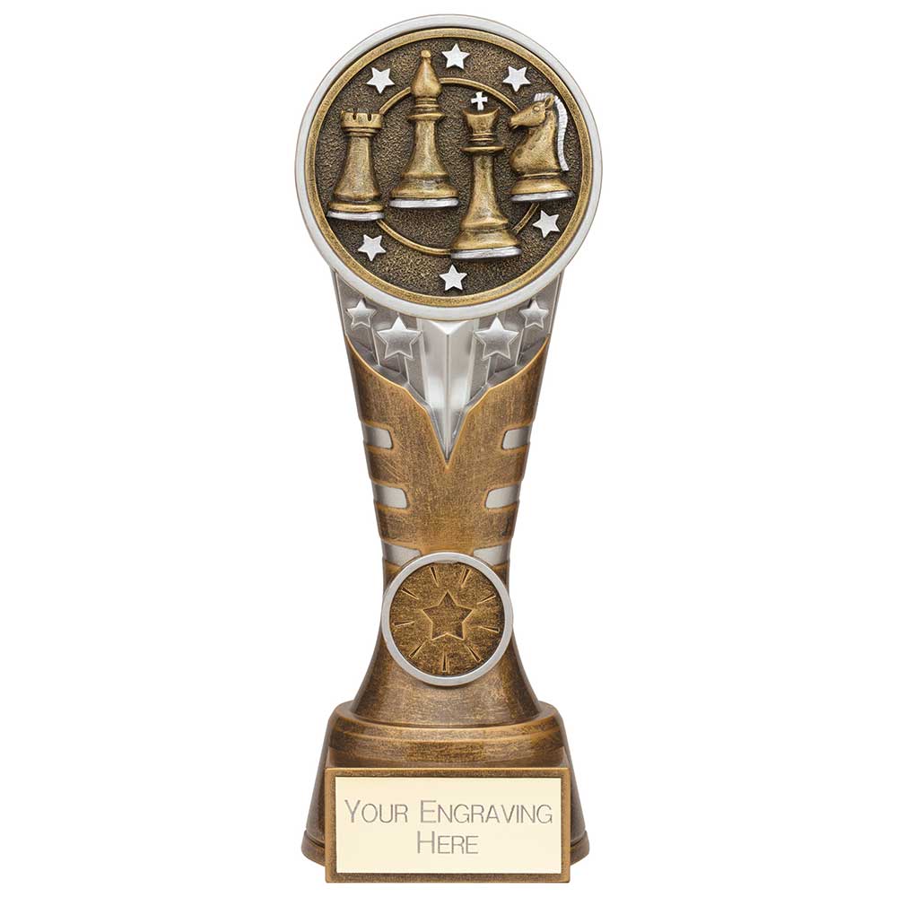 Ikon Tower Chess Award - Antique Silver & Gold