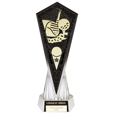 Inferno Golf Longest Drive Award - Carbon Black & Ice Platinum (270mm Height)