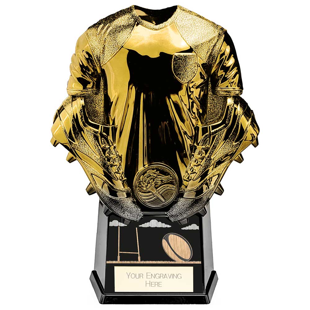 Invincible Heavyweight Rugby Shirt Award - Gold and Carbon Black
