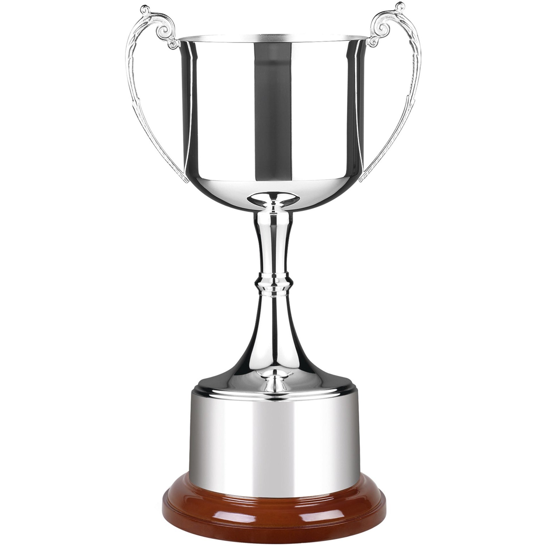 Silver Plated Patriot Trophy Cup on Rosewood Base