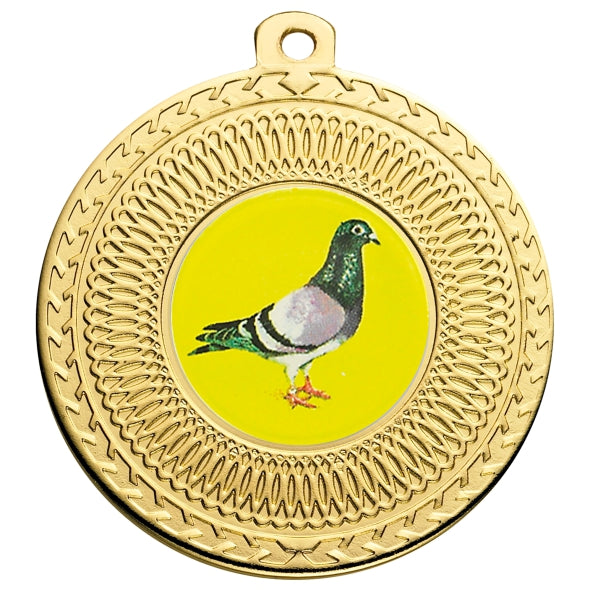 Pigeon Gold Swirl 50mm Medal