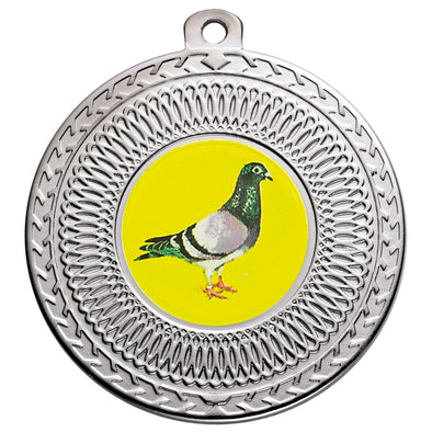Pigeon Silver Swirl 50mm Medal