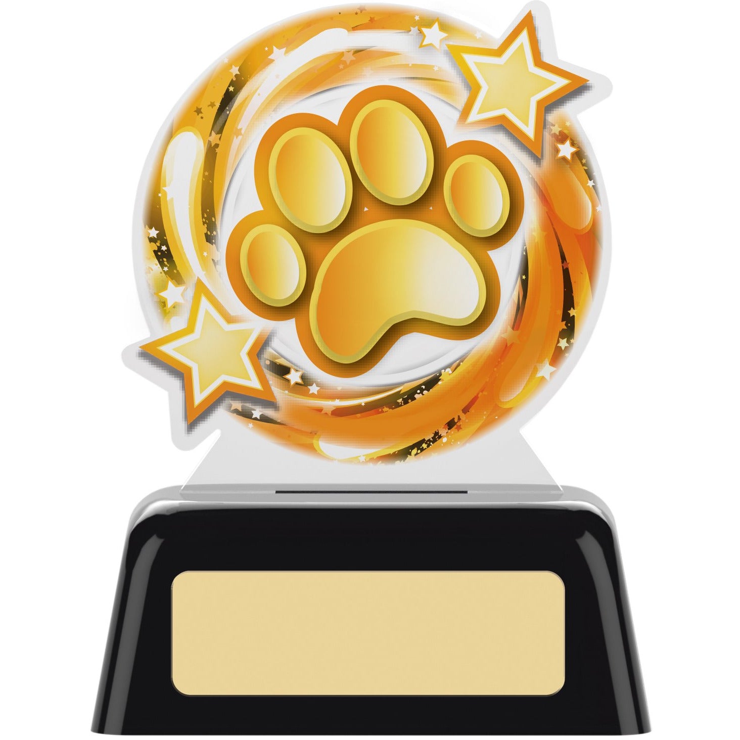 Pet Paw Engraved Acrylic Award 10cm