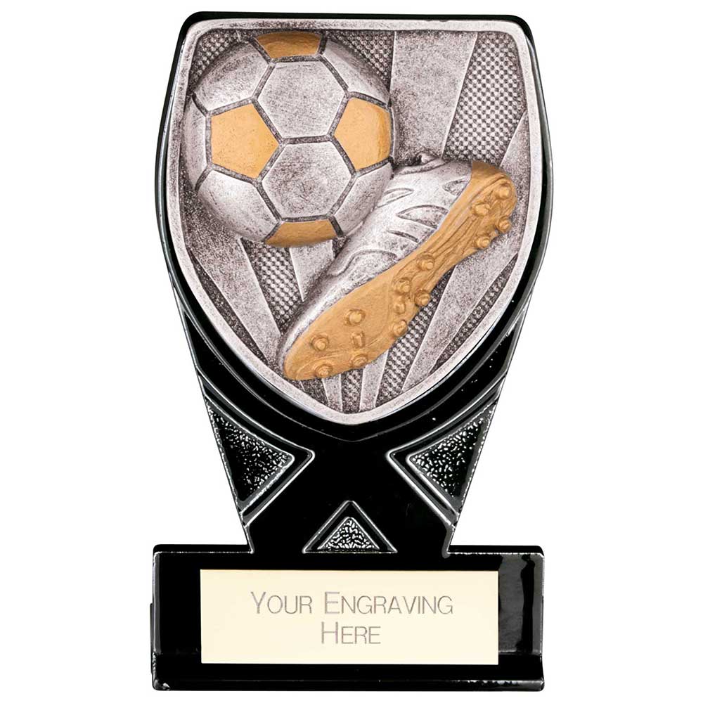 Black Cobra Football Boot & Ball Trophy