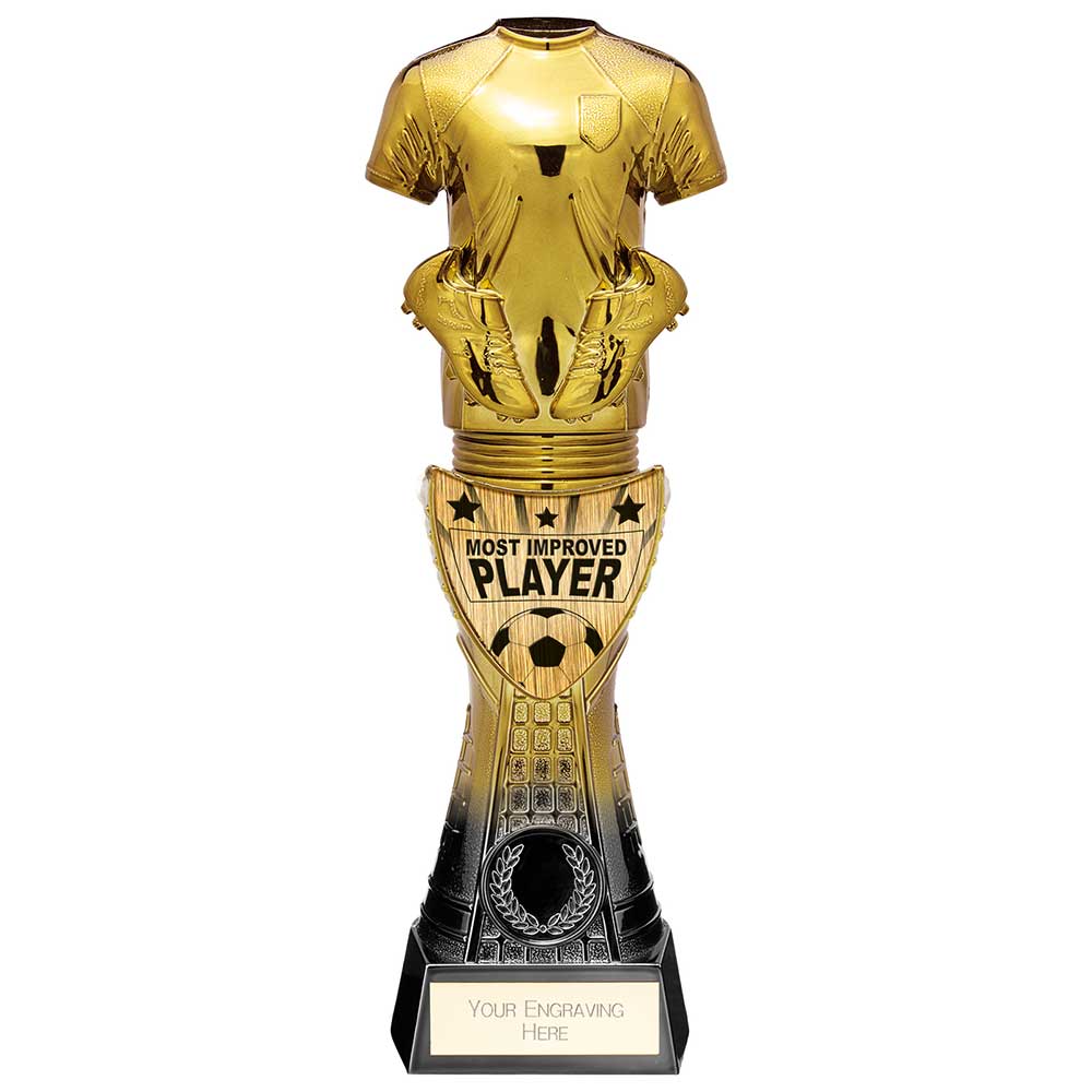 Fusion Viper Shirt Football Award - Most Improved - Black & Gold