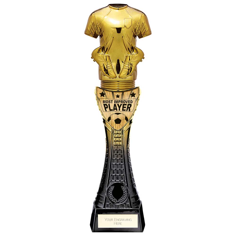 Fusion Viper Shirt Football Award - Most Improved - Black & Gold