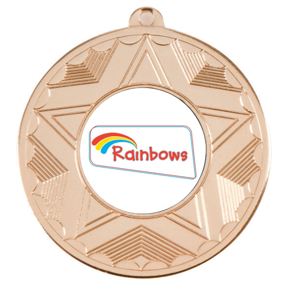 Rainbows Gold Star 50mm Medal