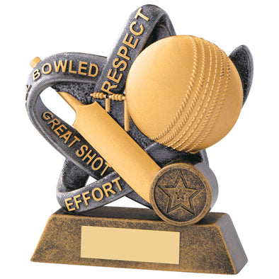 5" Cricket Infinity Encouragement Resin Award with Personalised Plate and 1" Centre