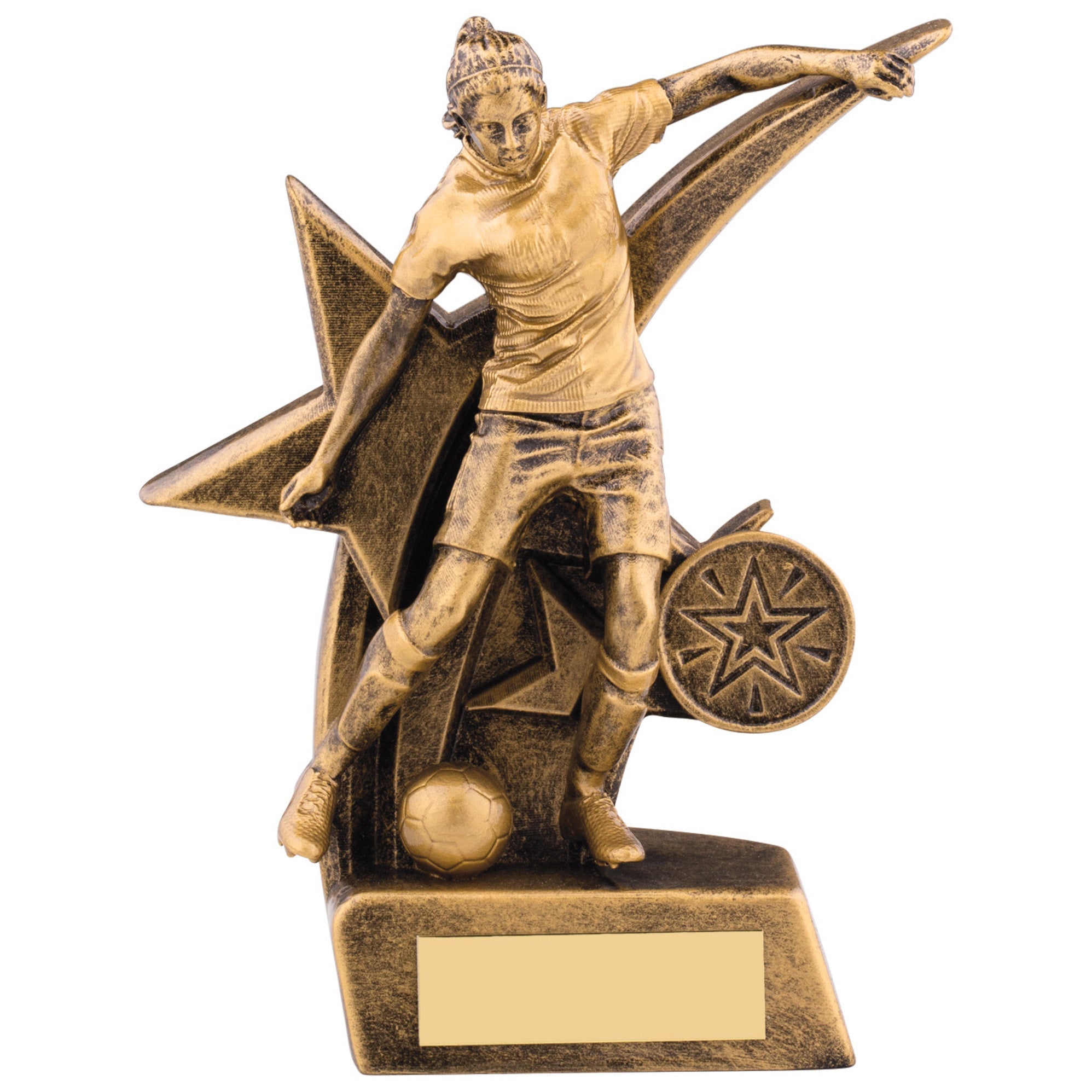 Zodiac Female Football Player Resin Award