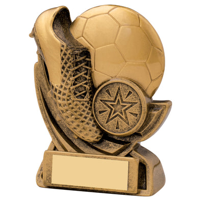 4" Motion Football Boot/Ball Award with Personalised Plate and 1" Centre