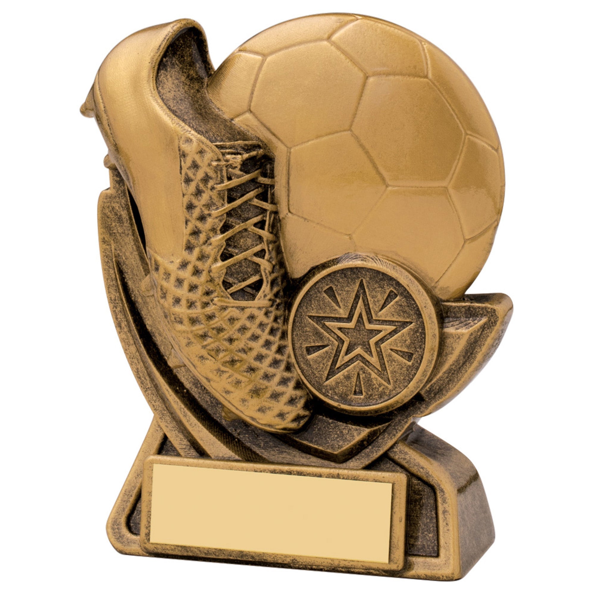 Motion Football Boot & Ball Gold Resin Award