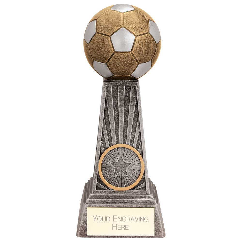Energy Football Tower Award - Antique Silver & Gold