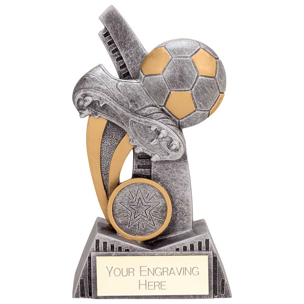 Nemesis Football Boot & Ball Award - Antique Gold & Silver