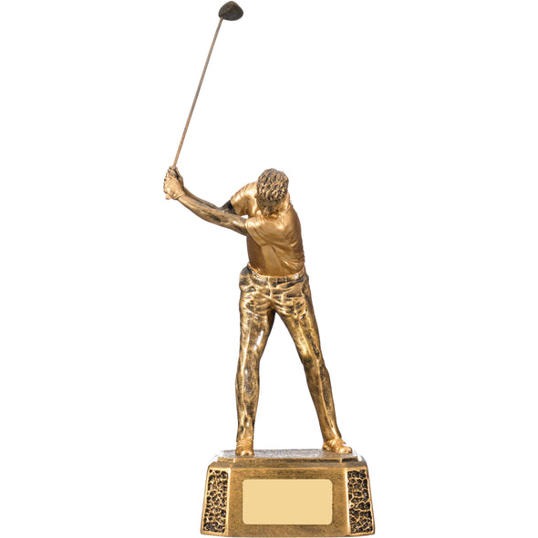 Male Golfer Back Swing 20.5cm Trophy