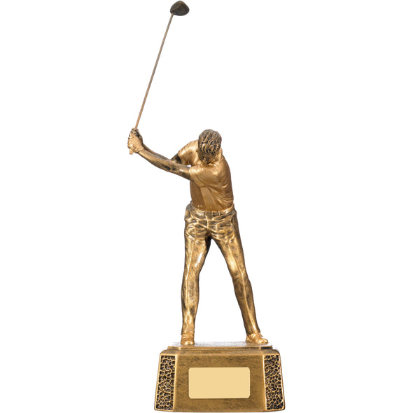 Male Golfer Back Swing 23cm Trophy