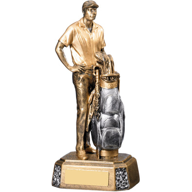 Male Golfer With Bag 20cm Trophy