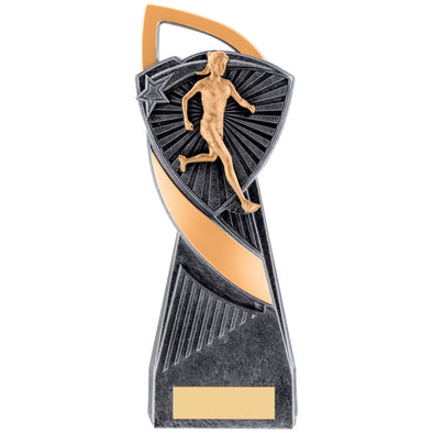 8.25" Gold/Silver Utopia Female Running Trophy with Personalised Plaque