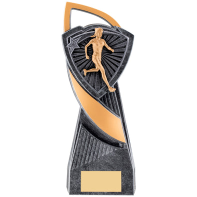 9.5" Gold/Silver Utopia Female Running Trophy with Personalised Plaque