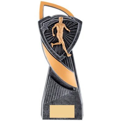 9.5" Gold/Silver Utopia Male Running Trophy with Personalised Plaque