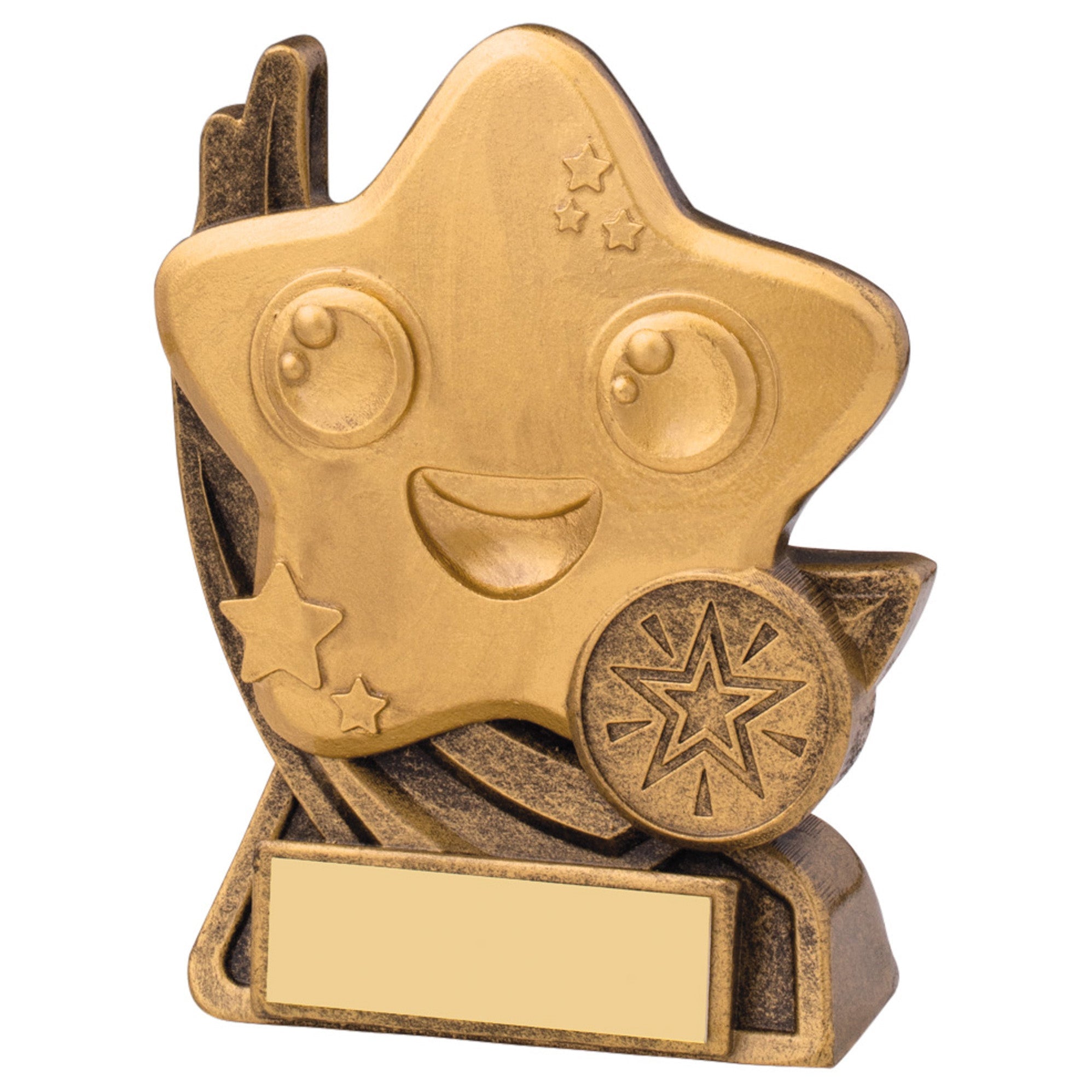 Smiley Star Motion Resin Award - Available with Engraving and Custom 1" Centre