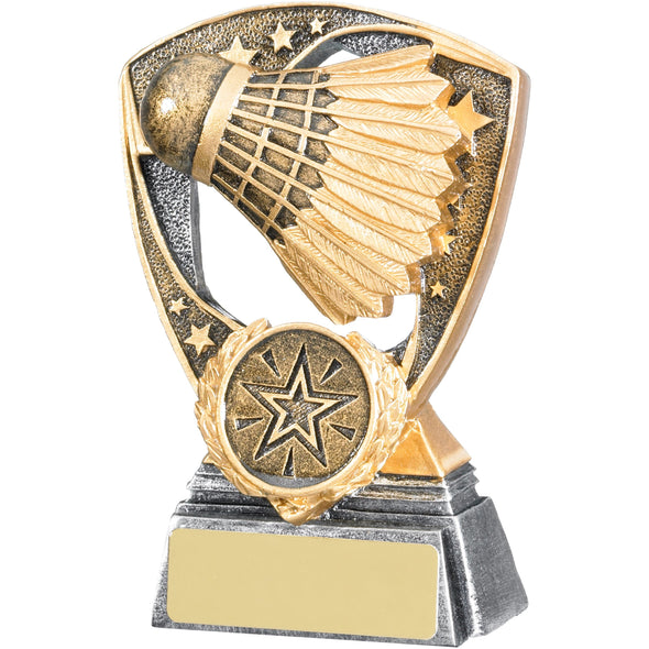 Badminton Award 11cm - Gold Resin Trophy
