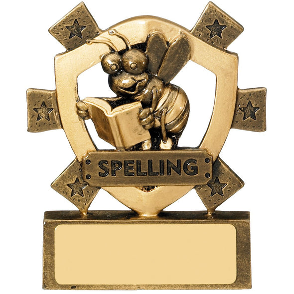 Spelling Mini Shield Trophy 8cm