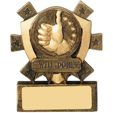 Well Done Mini Shield Trophy 8cm