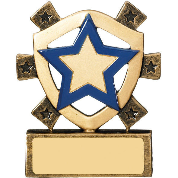 Blue Star Mini Shield Trophy 8cm