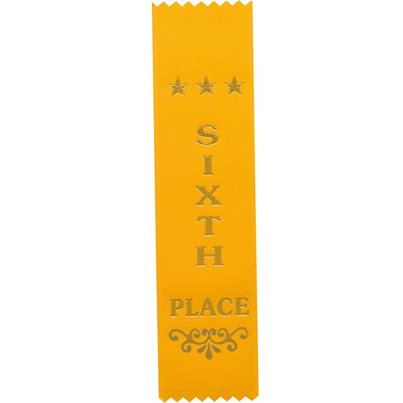 Recognition 6th Place Ribbon Yellow 200 X 50mm